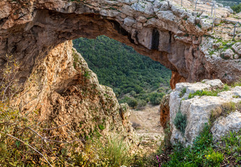 Rainbow cave in Upper Galilee, Israel