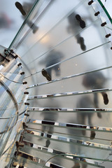 Glass staircase.