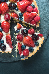 Summer berries tasty tart