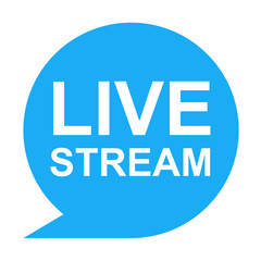 Icono plano azul LIVE STREAM