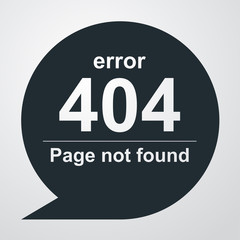 Icono plano error 404 sobre fondo degradado