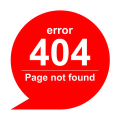 Icono plano rojo error 404