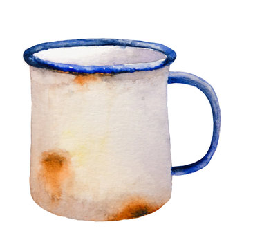 Watercolor rusty jug