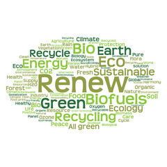 Fototapeta premium Conceptual ecology word cloud isolated
