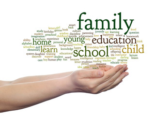 Conceptual education word cloud isolated