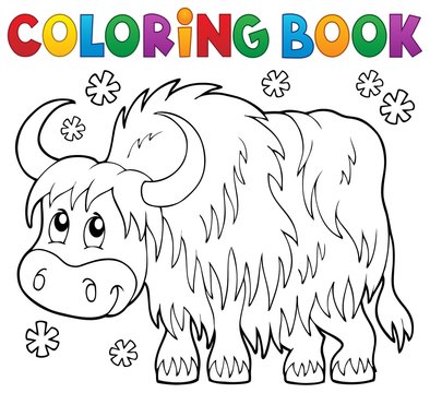 Coloring book yak theme 1