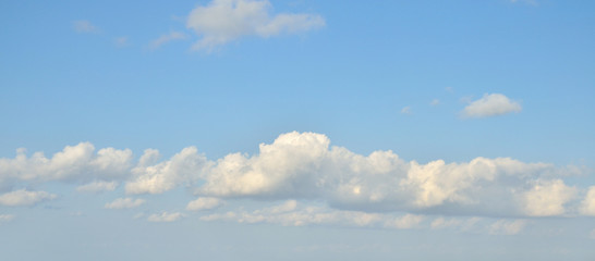 Long white cloud and blue sky in morning