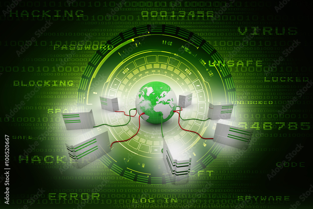 Poster 3d rendering database storage illustration