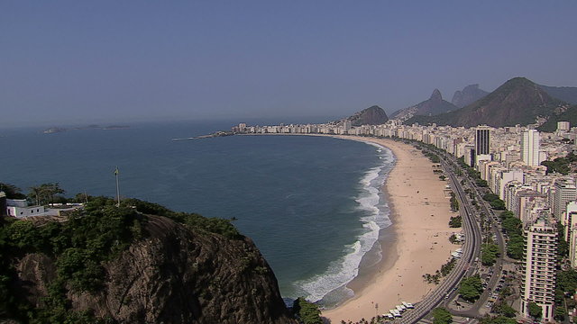 Aerial view of Copacabana beach, Rio de Janeiro, Brazil