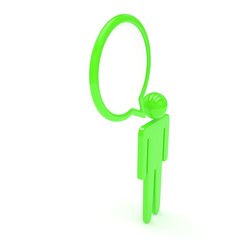 3d man with talk bubbles isolated over a white background