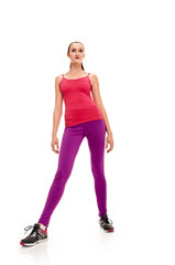 Aerobics fitness woman long legs