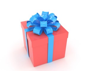 gift box with bows isolated on white
