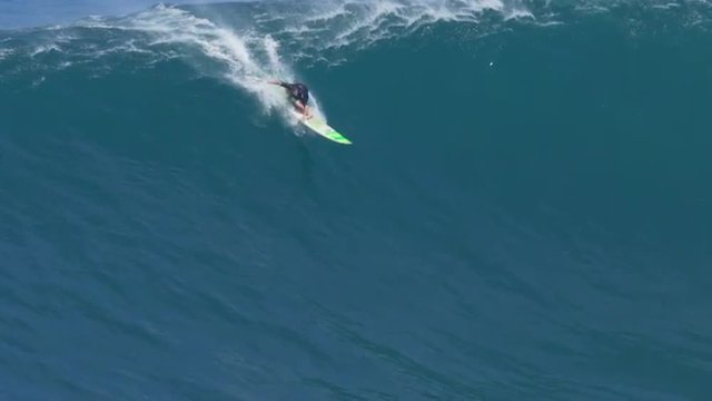 MAUI, HAWAII.  January, 15 2016: Big Wave Surfing. Surfers Ride Giant Ocean Waves at Jaws. EDITORIAL USE