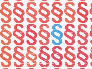 Law concept: paragraph icon on wall background