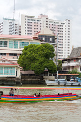 Fototapeta na wymiar Bangkok,view from tourists boats on Chao Phraya river