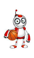 Red And White Robot Character
