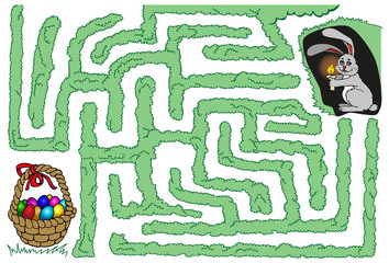 maze bunny and Easter eggs