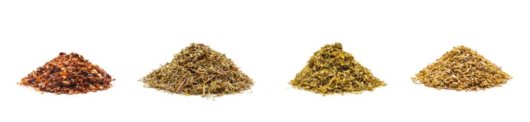 Colorful spices variety collection