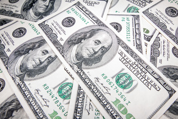The US dollar bank notes 100