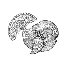 Zentangle stylized fish.
