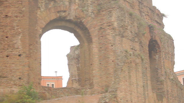 Passing shot of Italian ruins