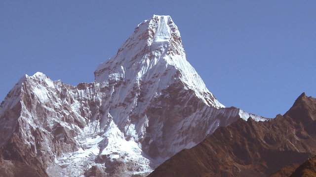 Panorama of Ama Dablam peak in Nepal.