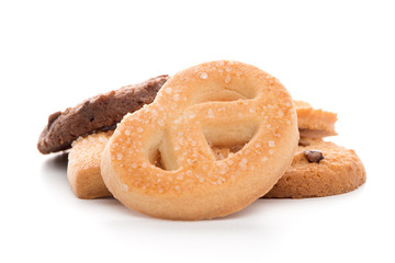 Butter cookies on white