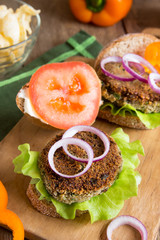 Vegetarian lentil burger