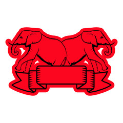 Elephant on white background