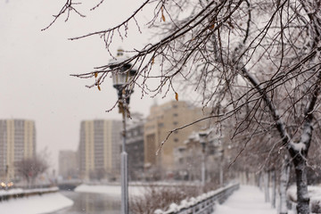 Bucharest details in a winter day.