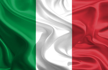 Waving Fabric Flag of Italy