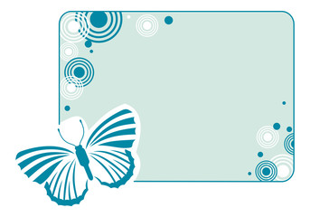 Horizontal  frame with colored butterflies
