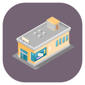 Isometric vector illustration of a shop.
Isometric 3d icons for retail and shopping.