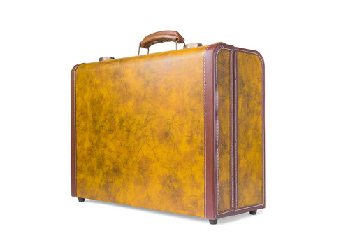 Retro suitcase of genuine leather