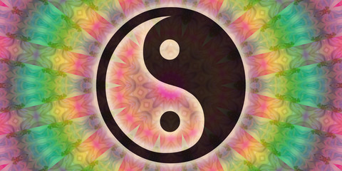 Yin yang symbol and mandala - 100532605