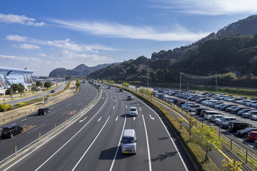 別府市内を走る国道10号線