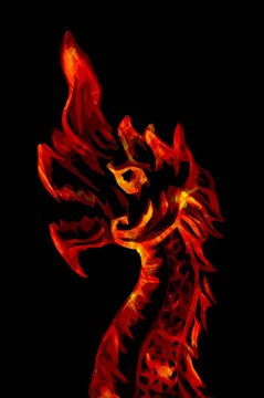 art fire dragon illustration