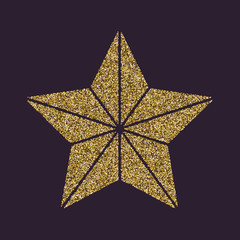 Obraz premium The star icon. Best and favorite, quality symbol. Gold sparkles and glitter