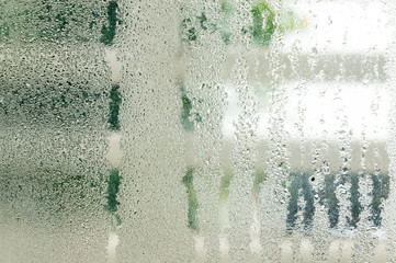 Water drops on glass.