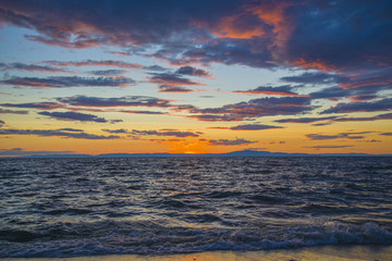 Fototapeta premium Sunset on lake Baikal 