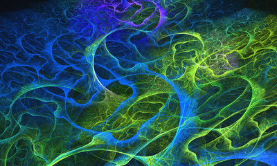 Abstract wallpaper. Abstract fractal. Fractal art background for creative design. Decoration for wallpaper desktop, poster, cover booklet. Abstract texture. Psychedelic. Print for clothes, t-shirt.