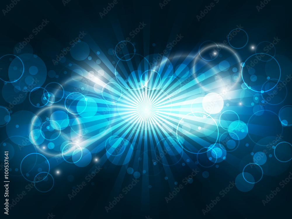 Aufkleber abstract vector background with lights and glowing bubbles.
