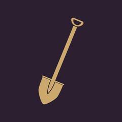 The shovel icon. Spade symbol. Flat