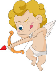 Cupid shoots a bow.Vector and illustration.