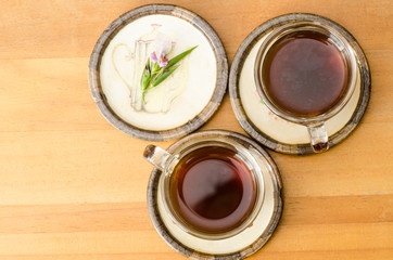 Cup of hot coffee in the morning