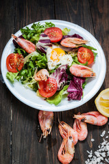 Healthy Shrimp and Arugula Salad with Tomatoes 