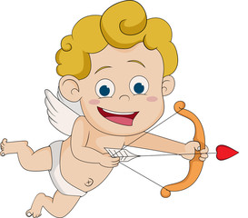 Cupid flying.Vector and illustration.