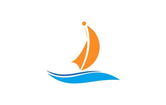 boat ship sea logo design concept