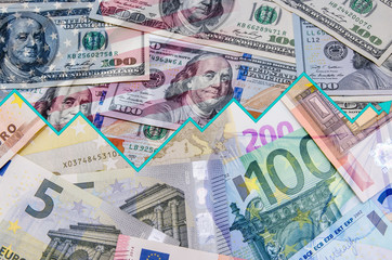 petal rose with gift box on table. valentine concept background