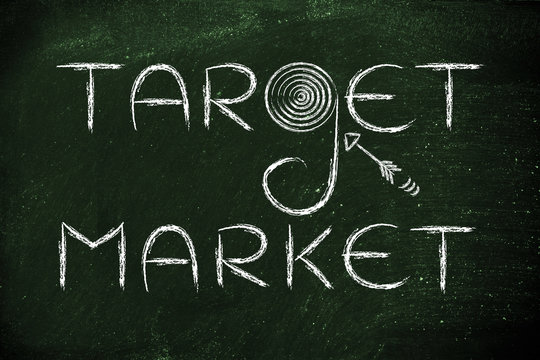 the marketing term "target market" with real targets and arrows